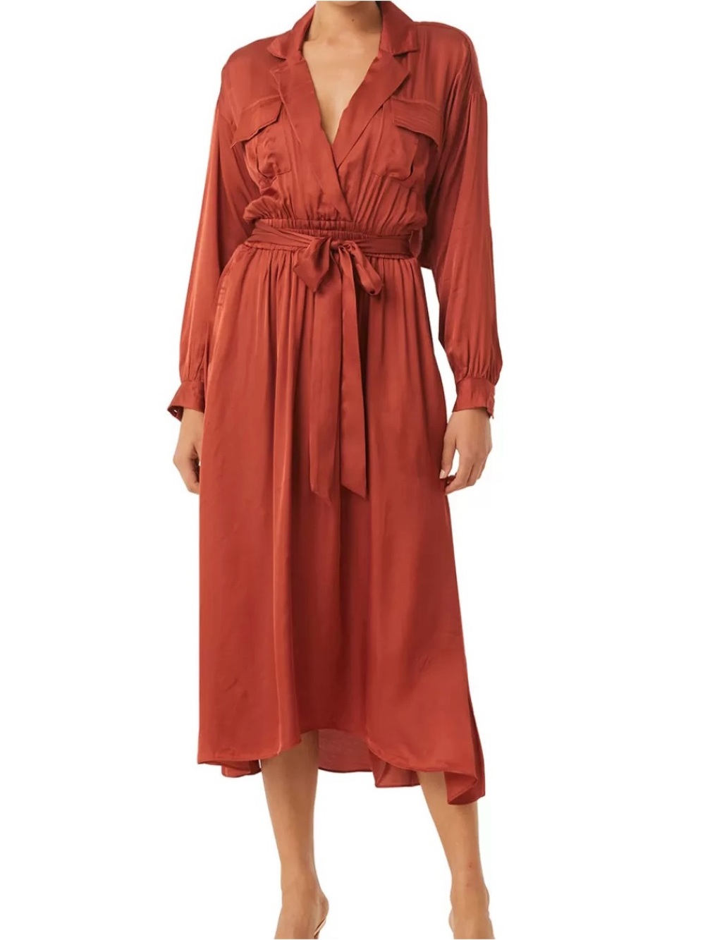NWT Misa Los Angeles Blair in Burnt Orange Satin size XS